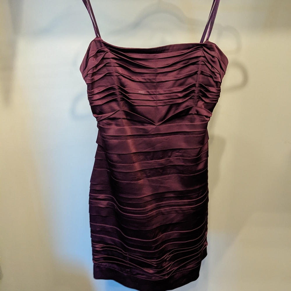Strapless purple dress